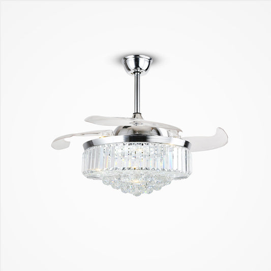 European Crystal LED Ceiling Fan Chandelier / 36inches golden