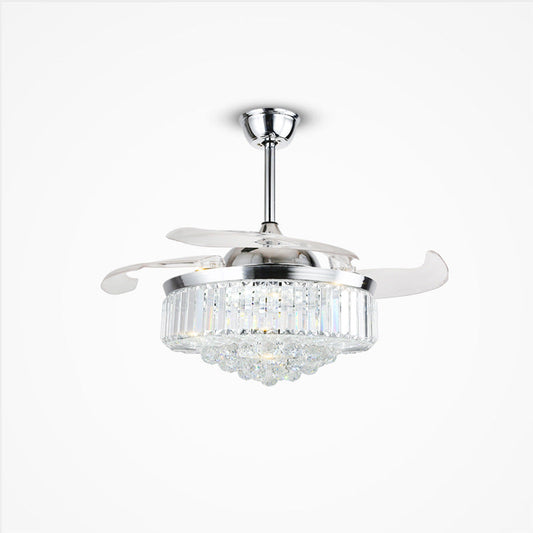 European Crystal LED Ceiling Fan Chandelier