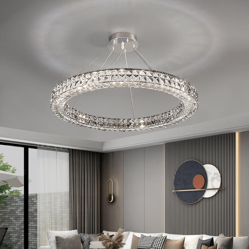 Contemporary Crystal Glow LED Chandelier