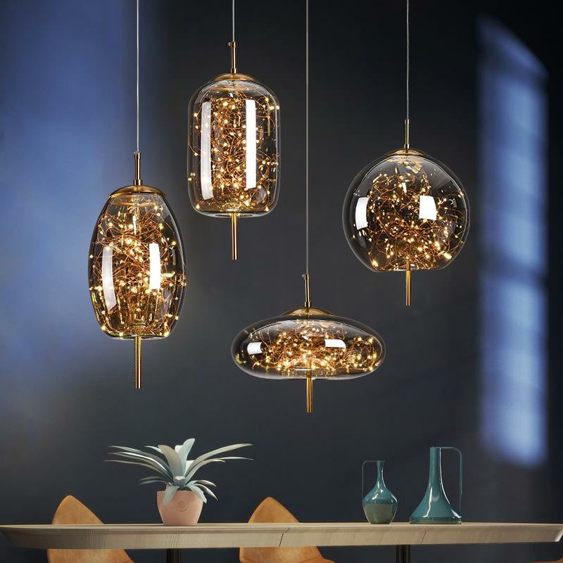 Contemporary Glass Mini Pendant Chandelier