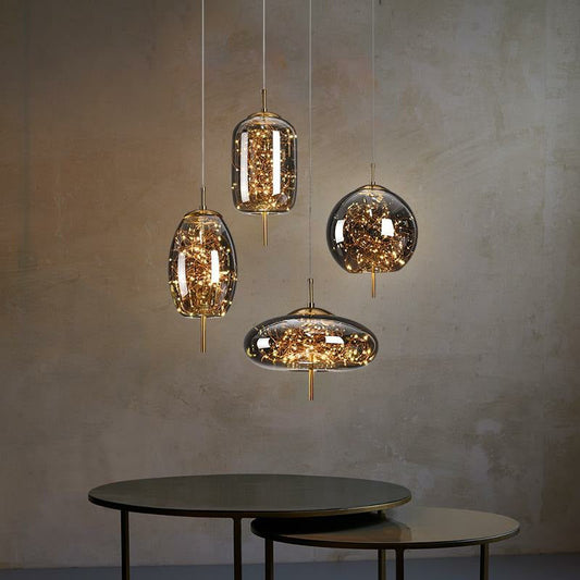 Contemporary Glass Mini Pendant Chandelier