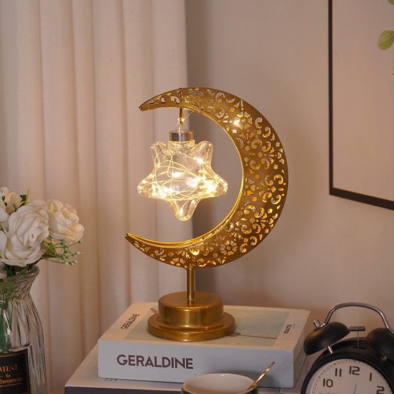 Decorative Iron Moon LED Accent Lamp