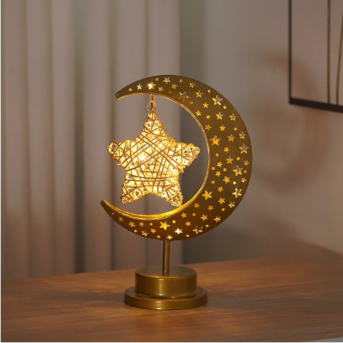 Decorative Iron Moon LED Accent Lamp
