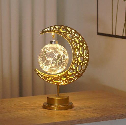 Decorative Iron Moon LED Accent Lamp