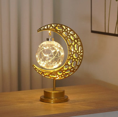 Decorative Iron Moon LED Accent Lamp