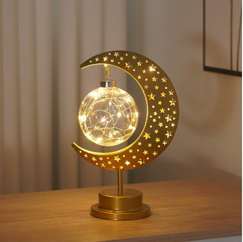Decorative Iron Moon LED Accent Lamp