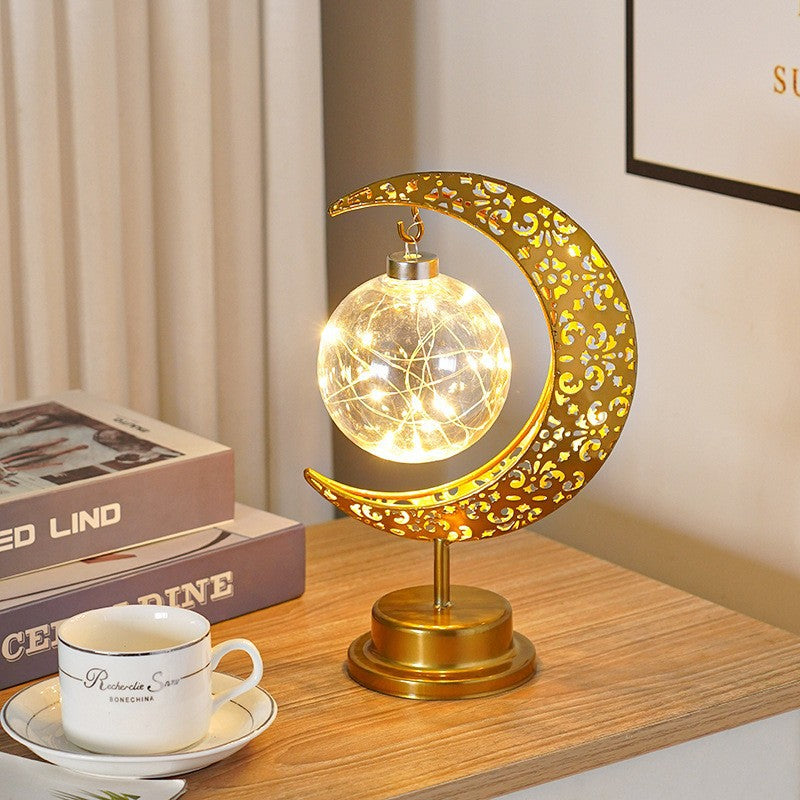 Decorative Iron Moon LED Accent Lamp