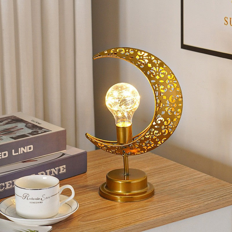 Decorative Iron Moon LED Accent Lamp
