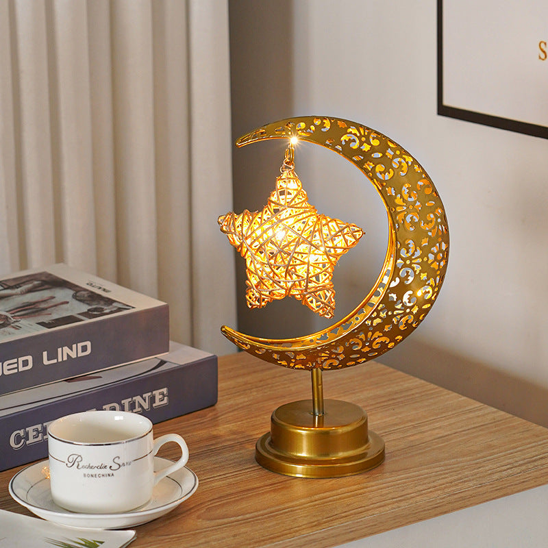 Decorative Iron Moon LED Accent Lamp