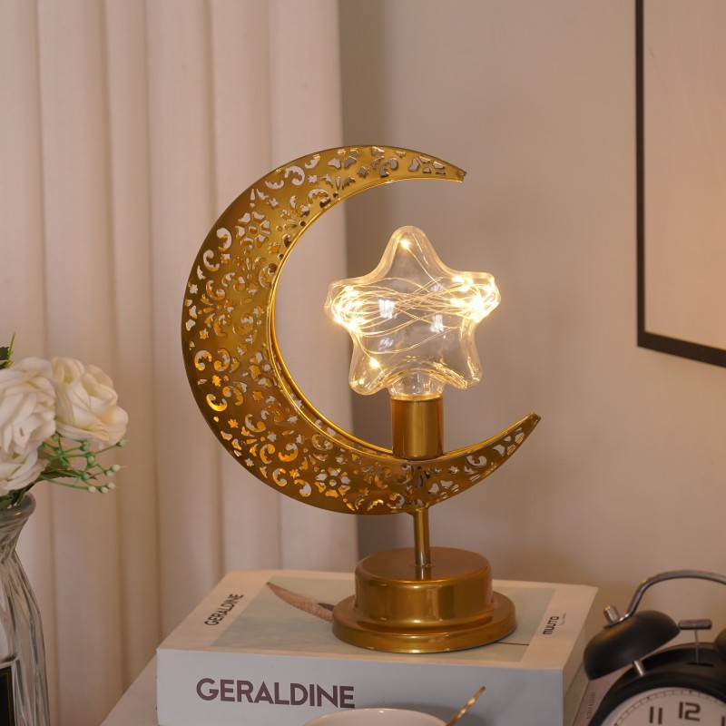 Decorative Iron Moon LED Accent Lamp