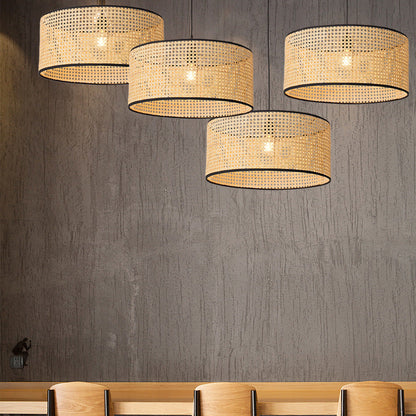Japanese Rattan Woven Ceiling Pendant Light