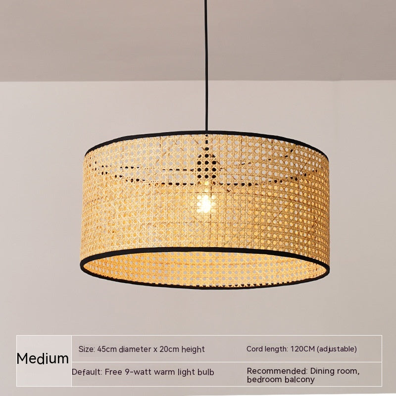 Japanese Rattan Woven Ceiling Pendant Light