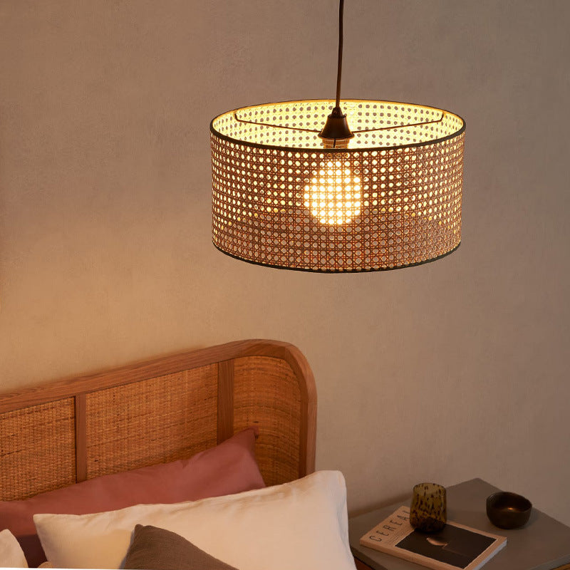 Japanese Rattan Woven Ceiling Pendant Light