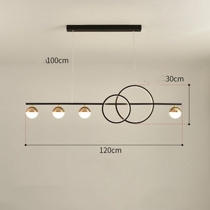 Linear LED Dining Pendant Light Bar Fixture / Black 95cm / Stepless dimming