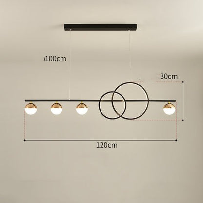 Linear LED Dining Pendant Light Bar Fixture / Black 95cm / Stepless dimming