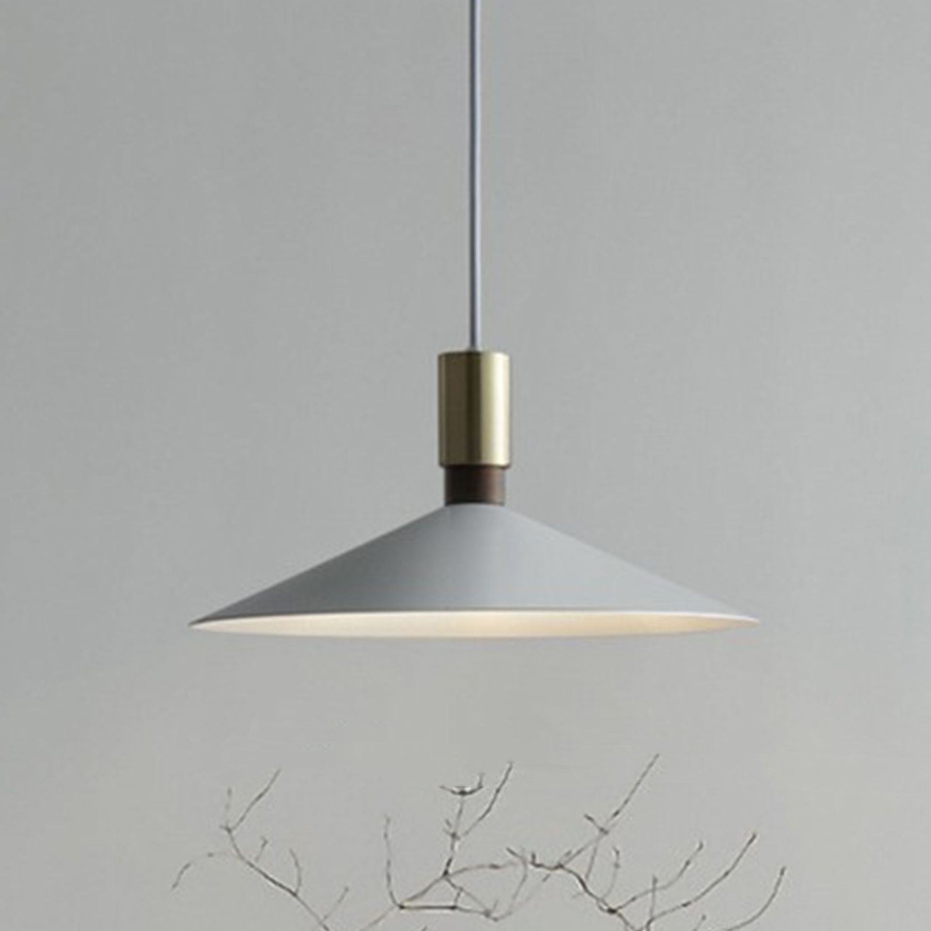 Minimalist Round Iron Pendant Ceiling Light / White Small Size 30cm / Threecolor changing light