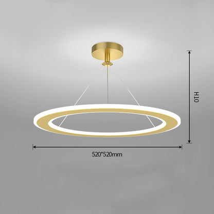 Modern Halo Ring LED Ceiling Pendant / Black / Trichromatic light / 520x520mm