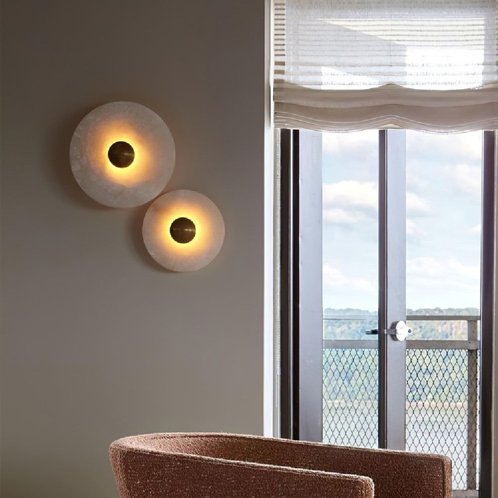 Modern Marble Disc Wall Sconce Light