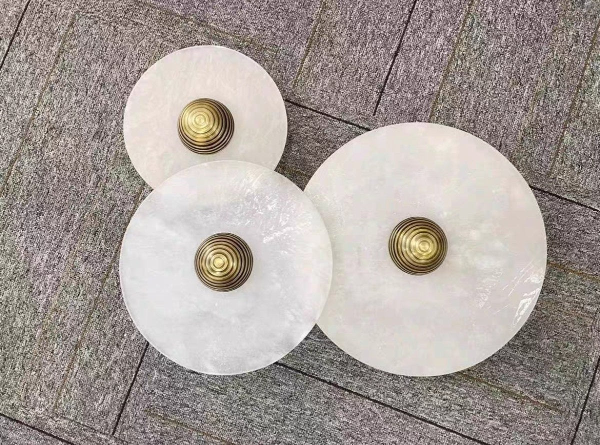 Modern Marble Disc Wall Sconce Light