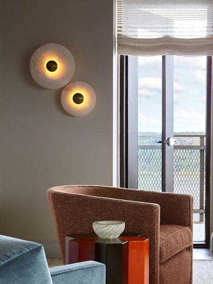 Modern Marble Disc Wall Sconce Light