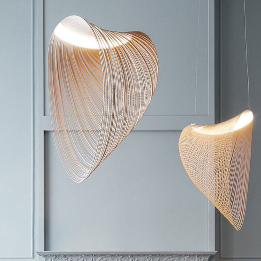 Nordic Linear Wood Beam LED Pendant Light