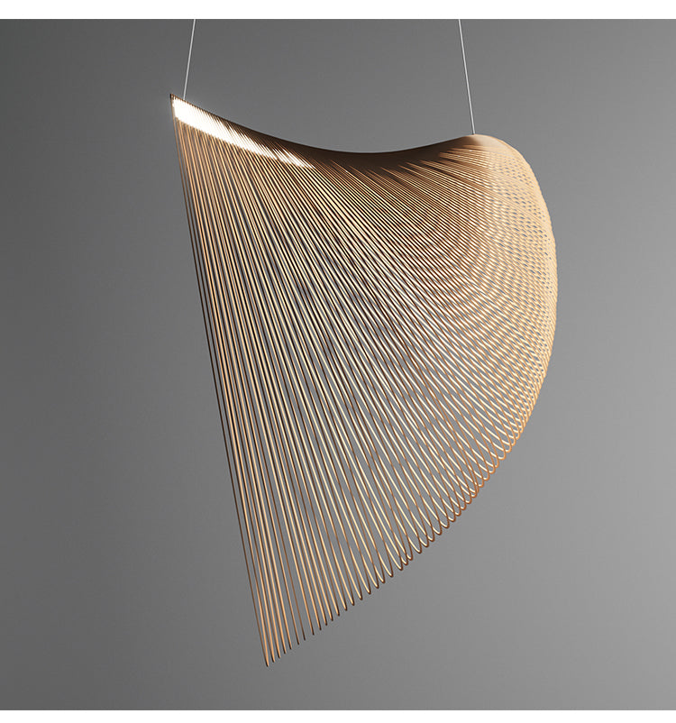Nordic Linear Wood Beam LED Pendant Light