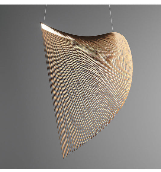 Nordic Linear Wood Beam LED Pendant Light