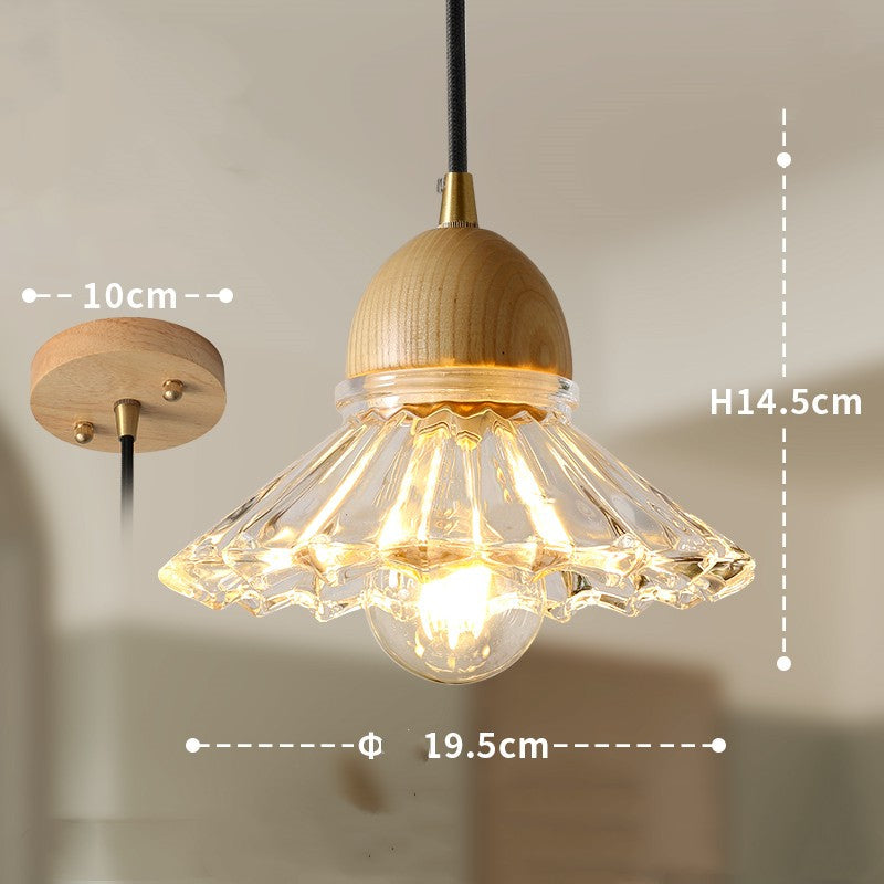 Nordic Wood and Glass Triple Pendant Light