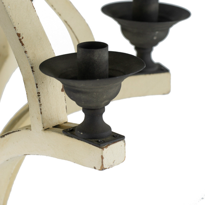 Rustic Farmhouse Six-Light Wood Frame Chandelier