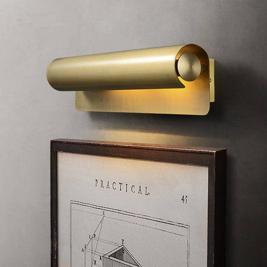 Sleek Copper Tube Wall Reading Light
