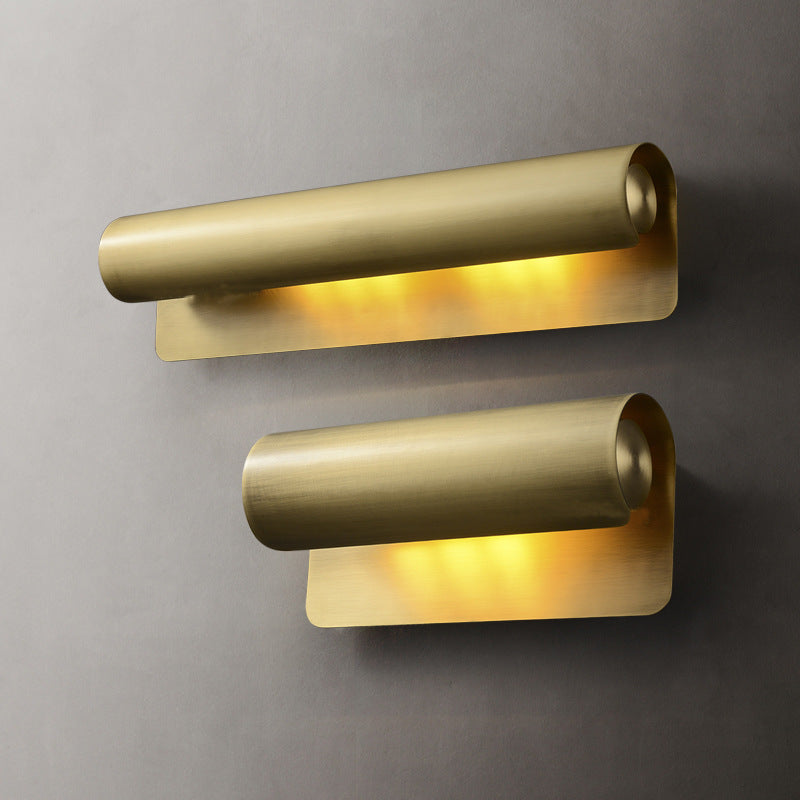 Sleek Copper Tube Wall Reading Light