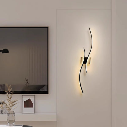 Slimline Modern LED Wall Bar Light / White Light / Black / 80cm