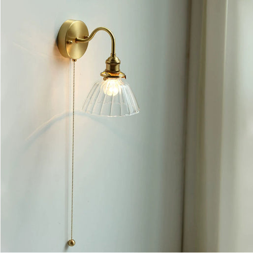 Vintage Glass Pumpkin Wall Sconce Light