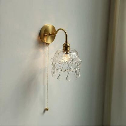 Vintage Glass Pumpkin Wall Sconce Light