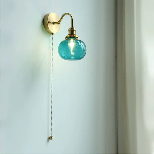 Vintage Glass Pumpkin Wall Sconce Light