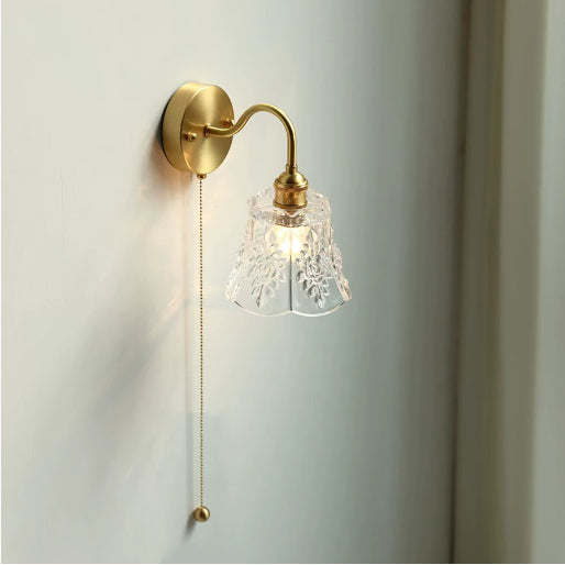 Vintage Glass Pumpkin Wall Sconce Light