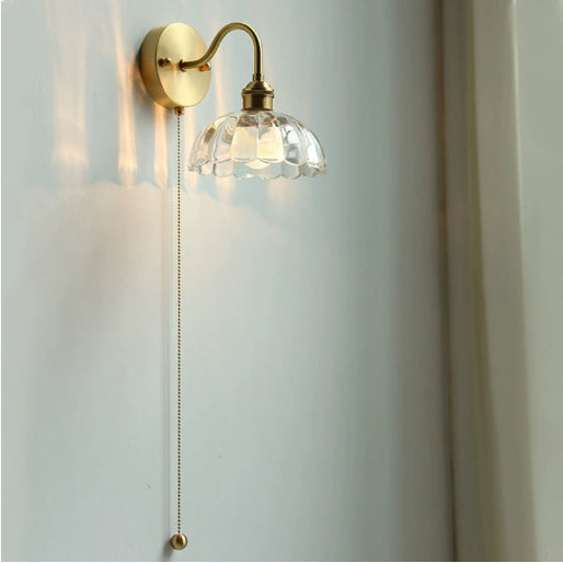 Vintage Glass Pumpkin Wall Sconce Light