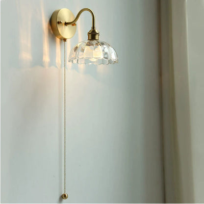 Vintage Glass Pumpkin Wall Sconce Light