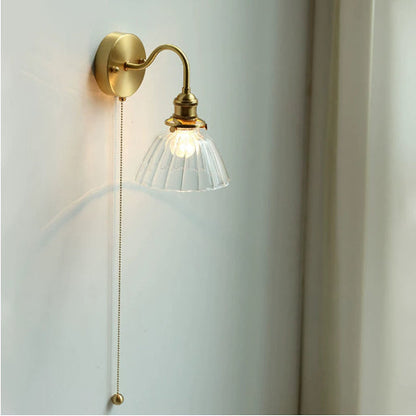 Vintage Glass Pumpkin Wall Sconce Light